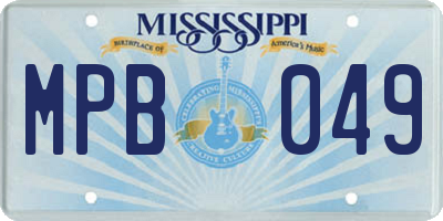 MS license plate MPB049
