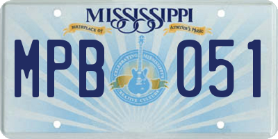 MS license plate MPB051