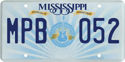 MS license plate MPB052