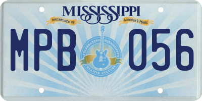 MS license plate MPB056