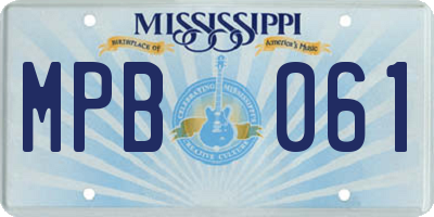 MS license plate MPB061