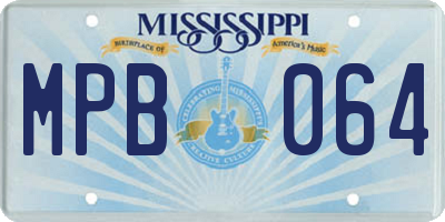 MS license plate MPB064