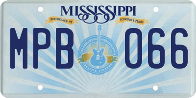 MS license plate MPB066