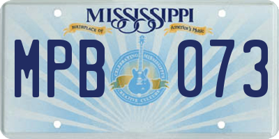 MS license plate MPB073