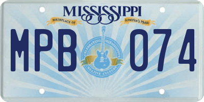 MS license plate MPB074