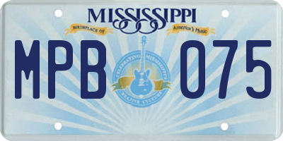 MS license plate MPB075