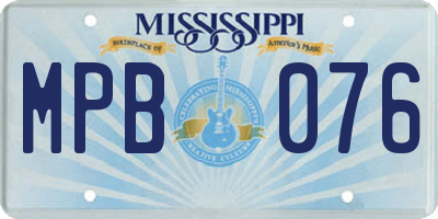 MS license plate MPB076