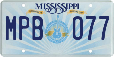MS license plate MPB077