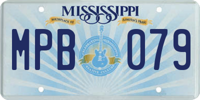 MS license plate MPB079