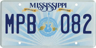 MS license plate MPB082