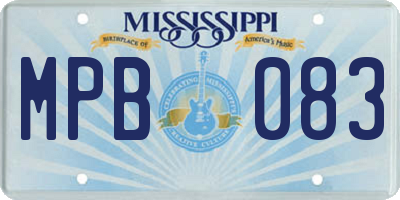 MS license plate MPB083