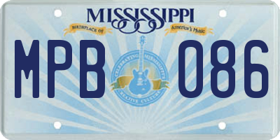 MS license plate MPB086