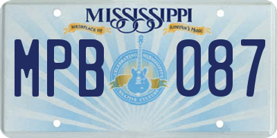 MS license plate MPB087