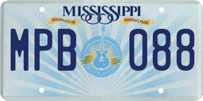 MS license plate MPB088