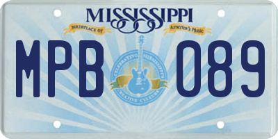 MS license plate MPB089