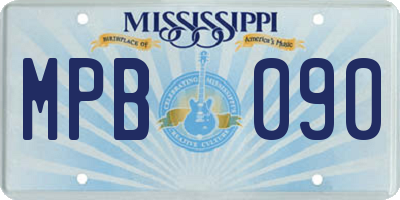 MS license plate MPB090