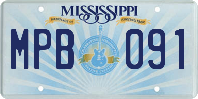 MS license plate MPB091