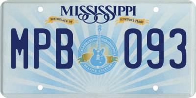 MS license plate MPB093