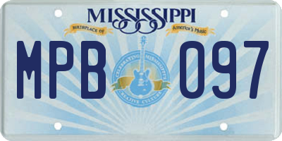 MS license plate MPB097