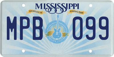 MS license plate MPB099