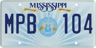 MS license plate MPB104