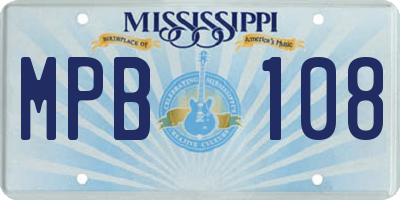 MS license plate MPB108