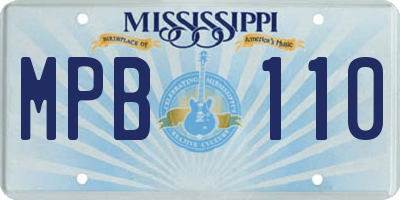 MS license plate MPB110