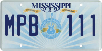 MS license plate MPB111
