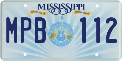 MS license plate MPB112