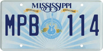 MS license plate MPB114
