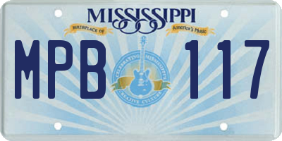 MS license plate MPB117