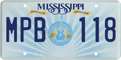 MS license plate MPB118