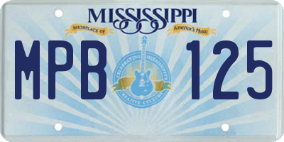 MS license plate MPB125