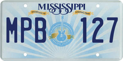 MS license plate MPB127