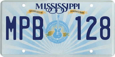 MS license plate MPB128