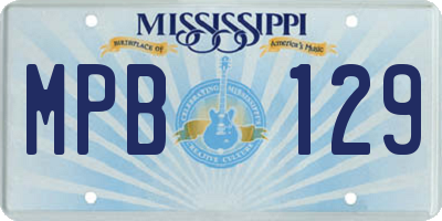 MS license plate MPB129
