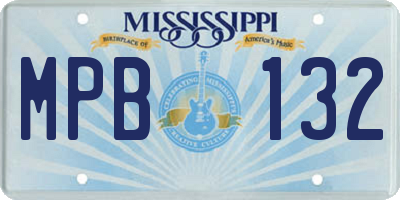 MS license plate MPB132
