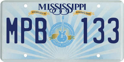 MS license plate MPB133