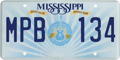 MS license plate MPB134