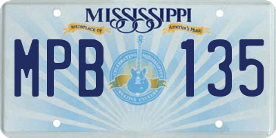 MS license plate MPB135