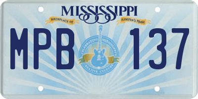 MS license plate MPB137