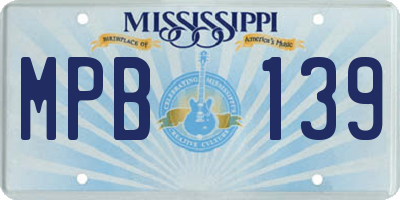 MS license plate MPB139