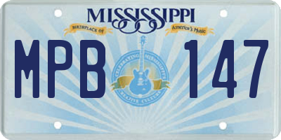 MS license plate MPB147