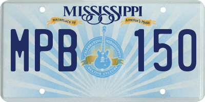 MS license plate MPB150