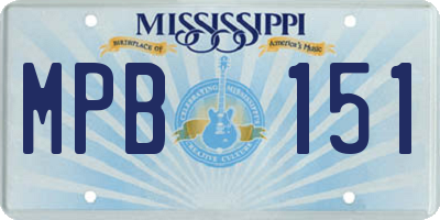 MS license plate MPB151