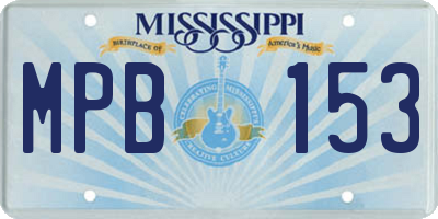 MS license plate MPB153