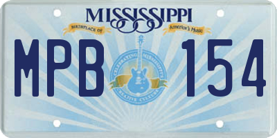MS license plate MPB154