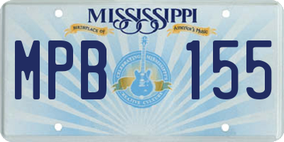 MS license plate MPB155