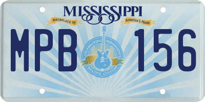 MS license plate MPB156