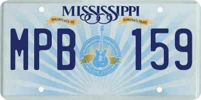 MS license plate MPB159